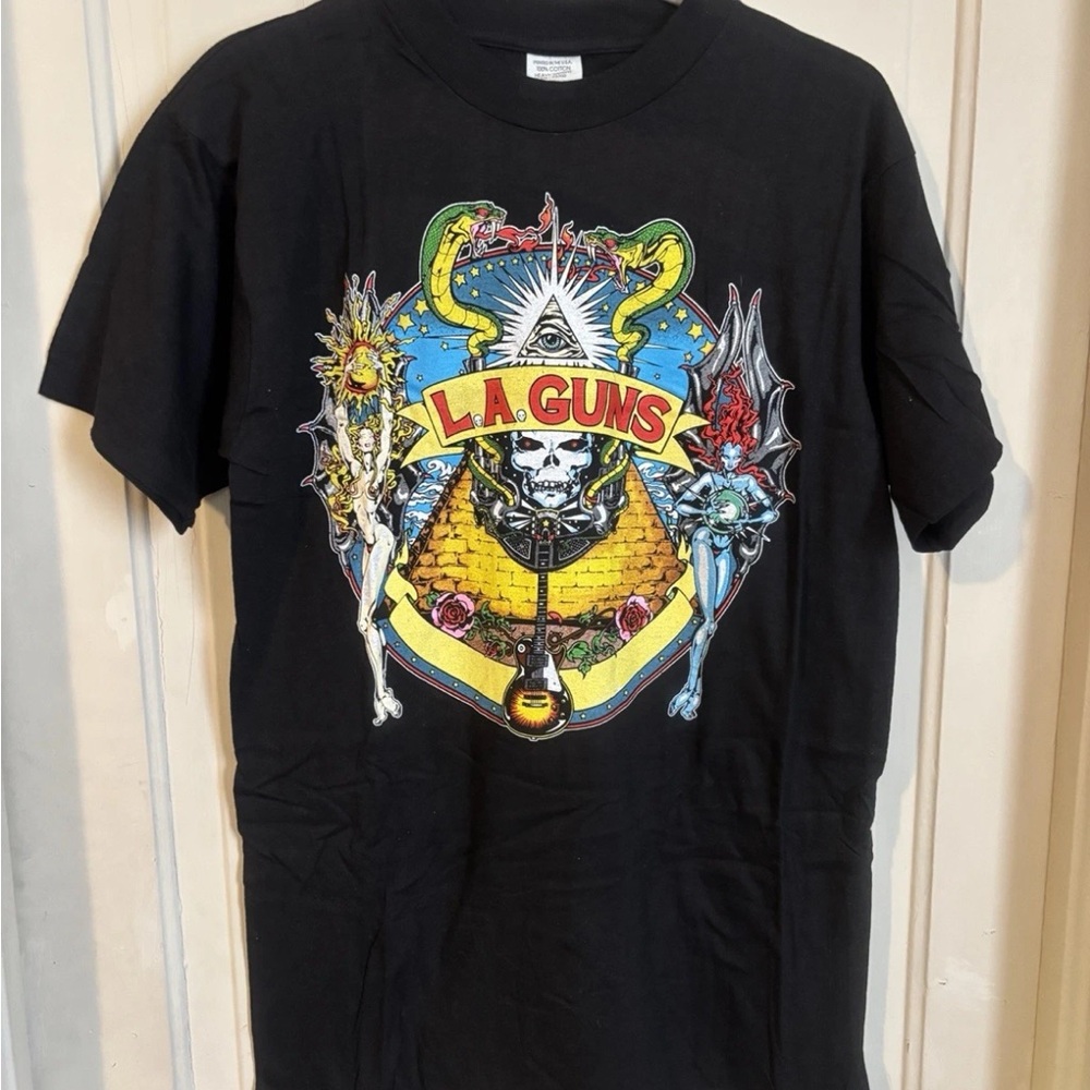 Vintage 1991 LA GUNS Hollywood Vampires Tour Tee Shirt T-shirt
